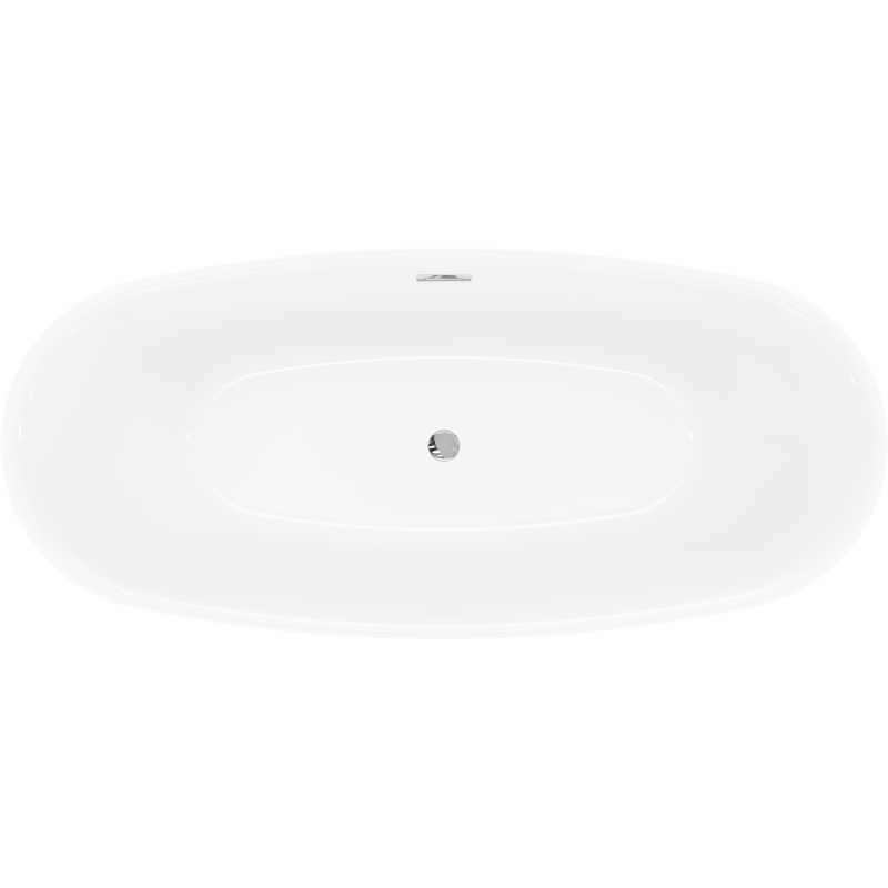 Mexen Luvo Slim Freestanding Bathtub 170 x 75 cm, White/Black, Chrome Overflow - 52801707575-01