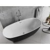 Mexen Luvo Slim freestanding bathtub 170 x 75 cm, white/black, chrome overflow - 52801707575-01