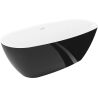 Mexen Luvo Slim freestanding bathtub 170 x 75 cm, white/black, white overflow - 52801707575-20