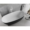 Mexen Luvo Slim freestanding bathtub 170 x 75 cm, white/black, white overflow - 52801707575-20