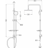 Mexen T33 shower column, Black - 798333393-70