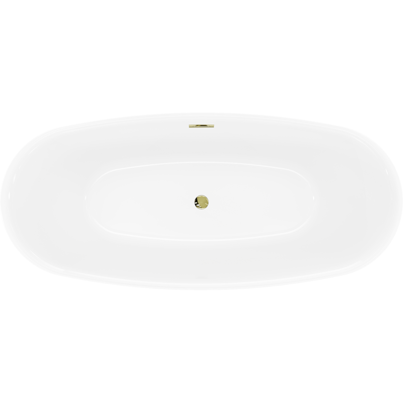 Mexen Luvo Slim free-standing bathtub 170 x 75 cm, white/black, gold overflow - 52801707575-50