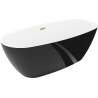 Mexen Luvo Slim freestanding bathtub 170 x 75 cm, white/black, overflow gold - 52801707575-50