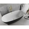 Mexen Luvo Slim freestanding bathtub 170 x 75 cm, white/black, overflow gold - 52801707575-50