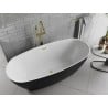 Mexen Luvo Slim freestanding bathtub 170 x 75 cm, white/black, brushed gold overflow - 52801707575-55