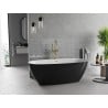 Mexen Luvo Slim freestanding bathtub 170 x 75 cm, white/black, brushed gold overflow - 52801707575-55