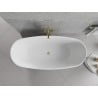 Mexen Luvo Slim freestanding bathtub 170 x 75 cm, white/black, brushed gold overflow - 52801707575-55