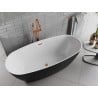 Mexen Luvo Slim freestanding bathtub 170 x 75 cm, white/black, overflow rose gold - 52801707575-60