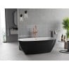 Mexen Luvo Slim freestanding bathtub 170 x 75 cm, white/black, overflow rose gold - 52801707575-60