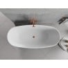 Mexen Luvo Slim freestanding bathtub 170 x 75 cm, white/black, overflow rose gold - 52801707575-60