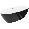 Mexen Luvo Slim freestanding bathtub 170 x 75 cm, white/black, brushed copper overflow - 52801707575-65