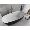 Mexen Luvo Slim freestanding bathtub 170 x 75 cm, white/black, brushed copper overflow - 52801707575-65