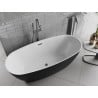 Mexen Luvo Slim freestanding bathtub 170 x 75 cm, white/black, overflow brushed gun gray - 52801707575-66