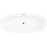 Mexen Luvo Slim freestanding bathtub 170 x 75 cm, white/black, overflow brushed gun gray - 52801707575-66