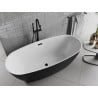 Mexen Luvo Slim freestanding bathtub 170 x 75 cm, white/black, black overflow - 52801707575-70