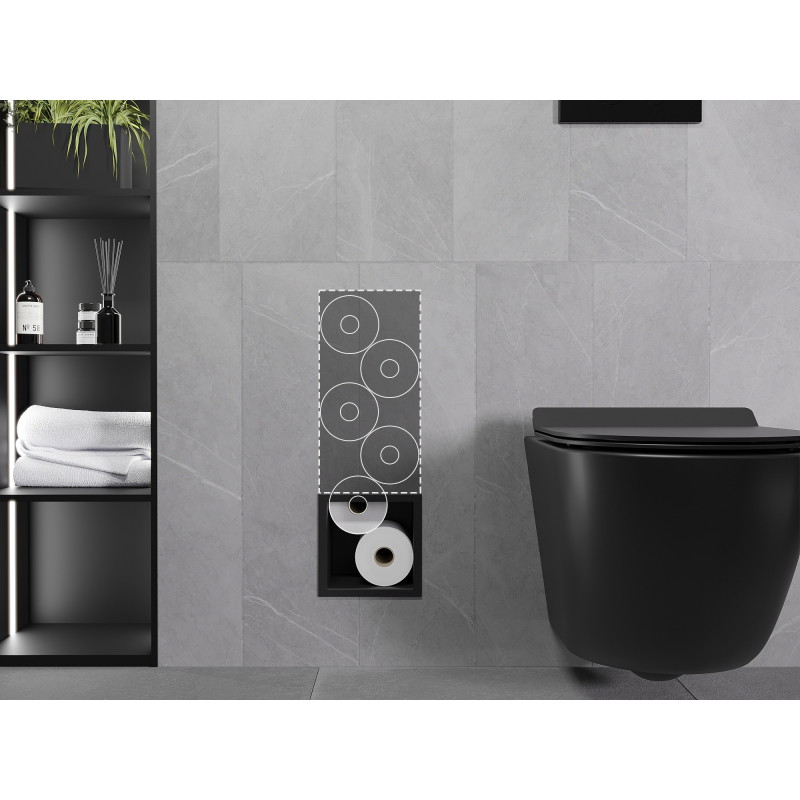 Mexen X-Wall-B toilet paper holder, black - 1975