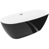 Mexen Luvo Slim freestanding bath 170 x 75 cm, white/black, gun metal overflow- 52801707575-95