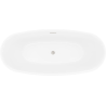 Mexen Luvo Slim freestanding bathtub 170 x 75 cm, white/black, brushed nickel overflow - 52801707575-97