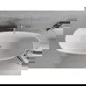 Mexen Luvo Slim freestanding bathtub 170 x 75 cm, white/black, brushed nickel overflow - 52801707575-97