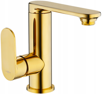 Mexen Milo side action washbasin mixer tap, Gold - 71305-50