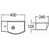 Mexen Hugo left countertop sink 45 x 24 cm, white - 21254500L