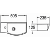 Mexen Hugo right countertop sink 50 x 23 cm, white - 21255000R