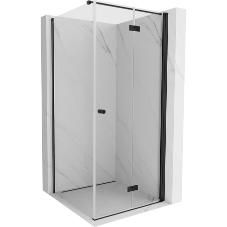 Mexen Mist-F folding shower cabin right 70 x 70 cm, transparent, black - 8A6T-070-070-70-00-P