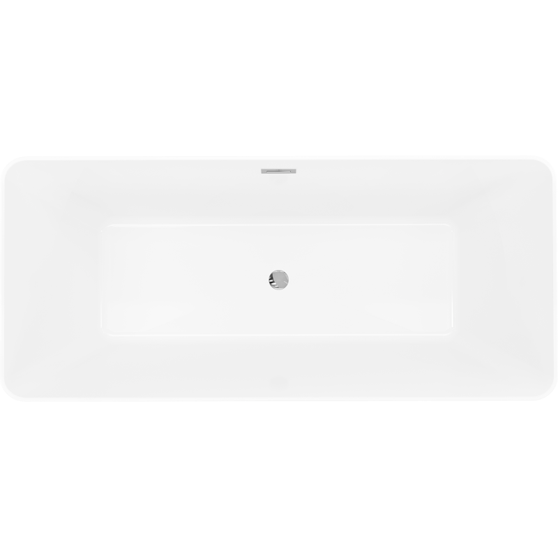 Mexen Velo Slim Freestanding Bath 170 x 75 cm, White, Chrome Overflow - 52811707500-01