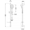 Mexen DF73 sliding shower set, Chrome - 785734582-00
