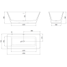 Mexen Velo Slim freestanding bathtub 170 x 75 cm, white, white overflow - 52811707500-20