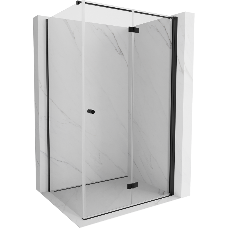 Mexen Mist-F right folding shower cabin 95 x 75 cm, transparent, black - 8A6T-095-075-70-00-P