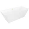 Mexen Velo Slim freestanding bathtub 170 x 75 cm, white, brushed gold overflow - 52811707500-55