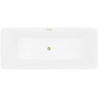 Mexen Velo Slim Freestanding Bath 170 x 75 cm, White, Brushed Gold Overflow - 52811707500-55