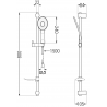 Mexen DF73 sliding shower set, Chrome - 785734582-02