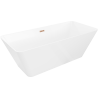 Mexen Velo Slim Free-standing Bath 170 x 75 cm, White, Rose Gold Overflow - 52811707500-60