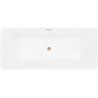 Mexen Velo Slim freestanding bath 170 x 75 cm, white, brushed copper overflow - 52811707500-65