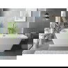 Mexen Velo Slim freestanding bathtub 170 x 75 cm, white, brushed gun gray overflow - 52811707500-66