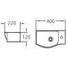 Mexen Hugo countertop washbasin right-hand 40 x 22 cm, White - 21254000R