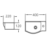 Mexen Hugo countertop washbasin left 40 x 22 cm, white - 21254000L