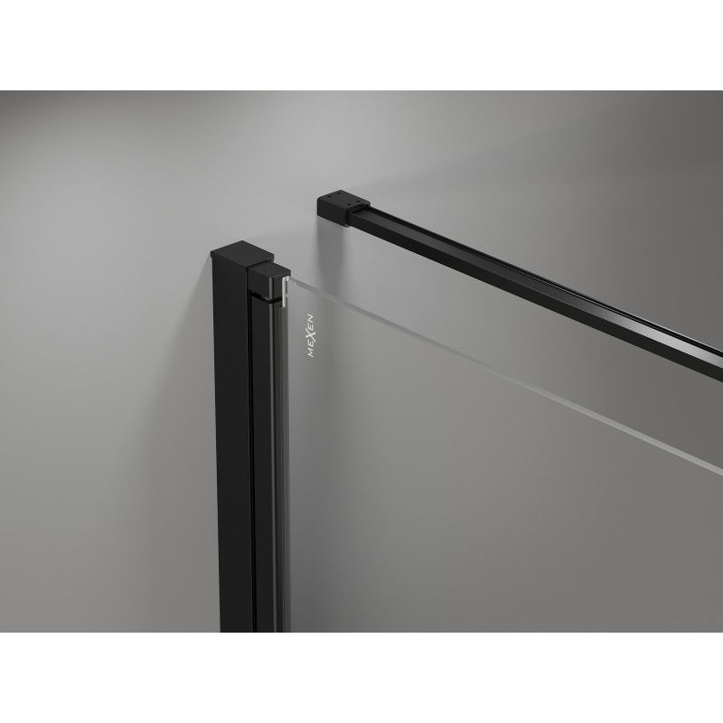 Mexen Mist-F folding shower cabin right 75 x 85 cm, transparent, black - 8A6T-075-085-70-00-P