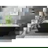 Mexen Velo Slim Free-standing Bathtub 170 x 75 cm, White/Black, Chrome Overflow - 52811707575-01
