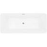 Mexen Velo Slim Free-standing Bathtub 170 x 75 cm, White/Black, Chrome Overflow - 52811707575-01