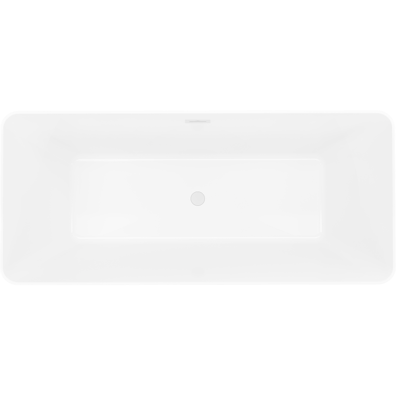 Mexen Velo Slim free-standing bath 170 x 75 cm, white/black, white overflow - 52811707575-20