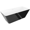 Mexen Velo Slim free-standing bath 170 x 75 cm, white/black, white overflow - 52811707575-20