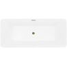 Mexen Velo Slim Free-standing Bath 170 x 75 cm, White/Black, Gold Overflow - 52811707575-50