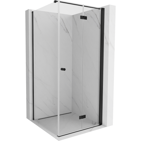 Mexen Mist-F folding shower cabin right 90 x 90 cm, transparent, black - 8A6T-090-090-70-00-P