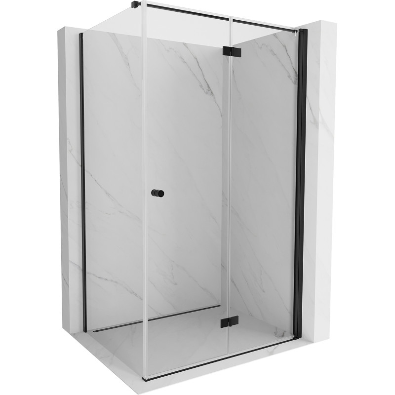 Mexen Mist-F right-folding shower cabin 100 x 90 cm, transparent, black - 8A6T-100-090-70-00-P