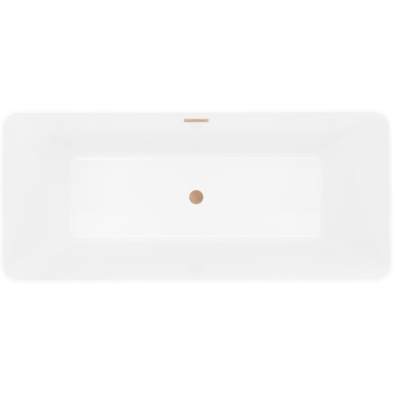 Mexen Velo Slim freestanding bathtub 170 x 75 cm, white/black, brushed copper overflow - 52811707575-65