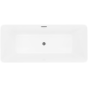 Mexen Velo Slim 170 x 75 cm Free-standing Bath, White/Black, Brushed Gun Gray Overflow - 52811707575-66