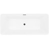 Mexen Velo Slim 170 x 75 cm Freestanding Bath, White/Black, Black Overflow - 52811707575-70